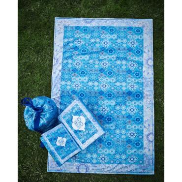 Blue floral praying carpet