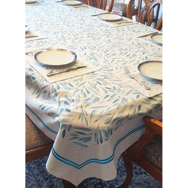 Linen Blue Tablecloth 