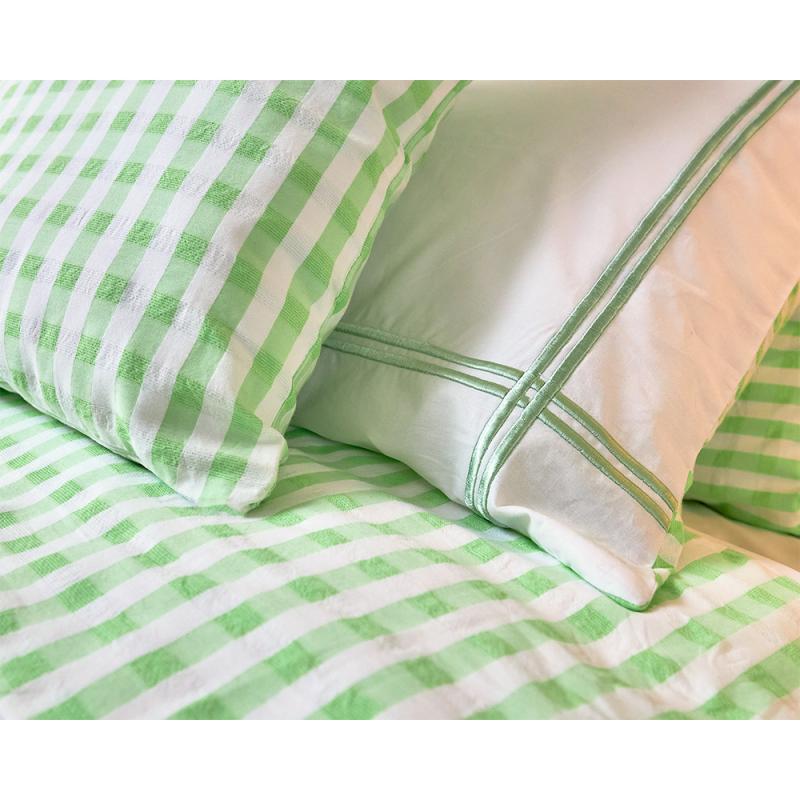 Green Checks Two Pillow cases