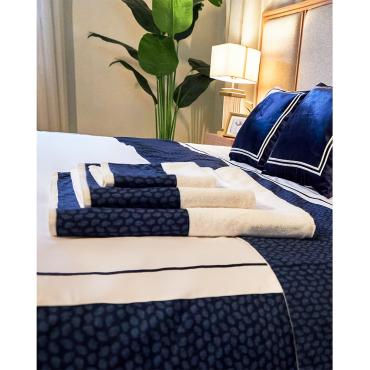 Navy Leaves Towels set