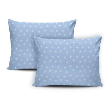 Light Blue  Palm Pillow cases