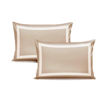 Beige border Pillow cases