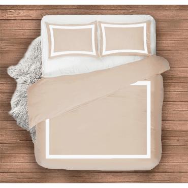 Beige border Duvet cover - 500TC