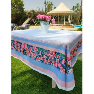 Salmon Roses Tablecloth 150 x 150 cm