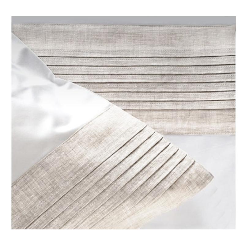 Beige Linen Border Pillow Cases