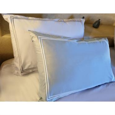 EMBROIDERED BORDER (gray or white )PILLOW CASES