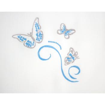 Blue Embroidered  butterfly Duvet cover