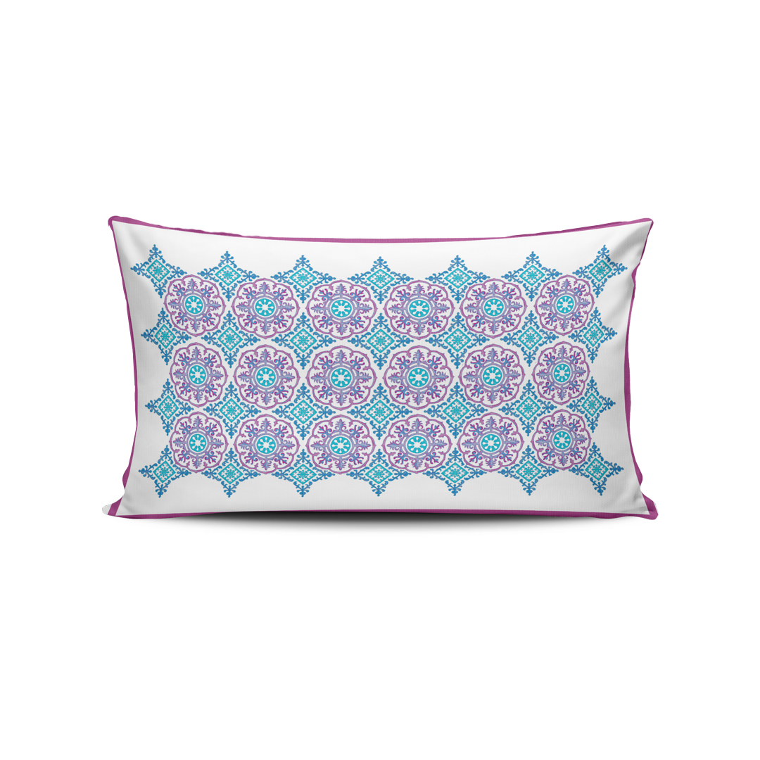 Blue mandala rectangular cushion