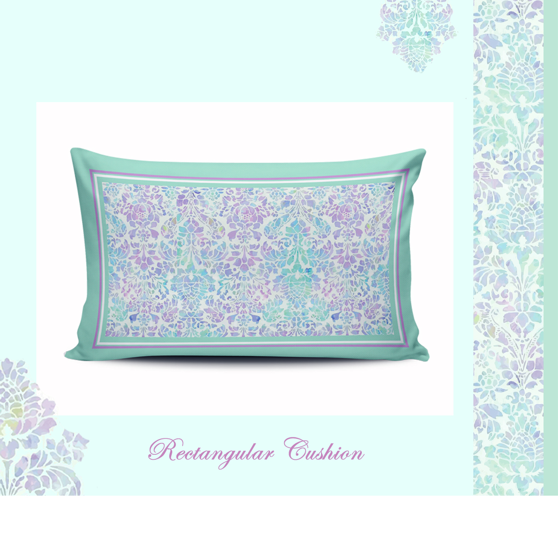 Mint purple cushion