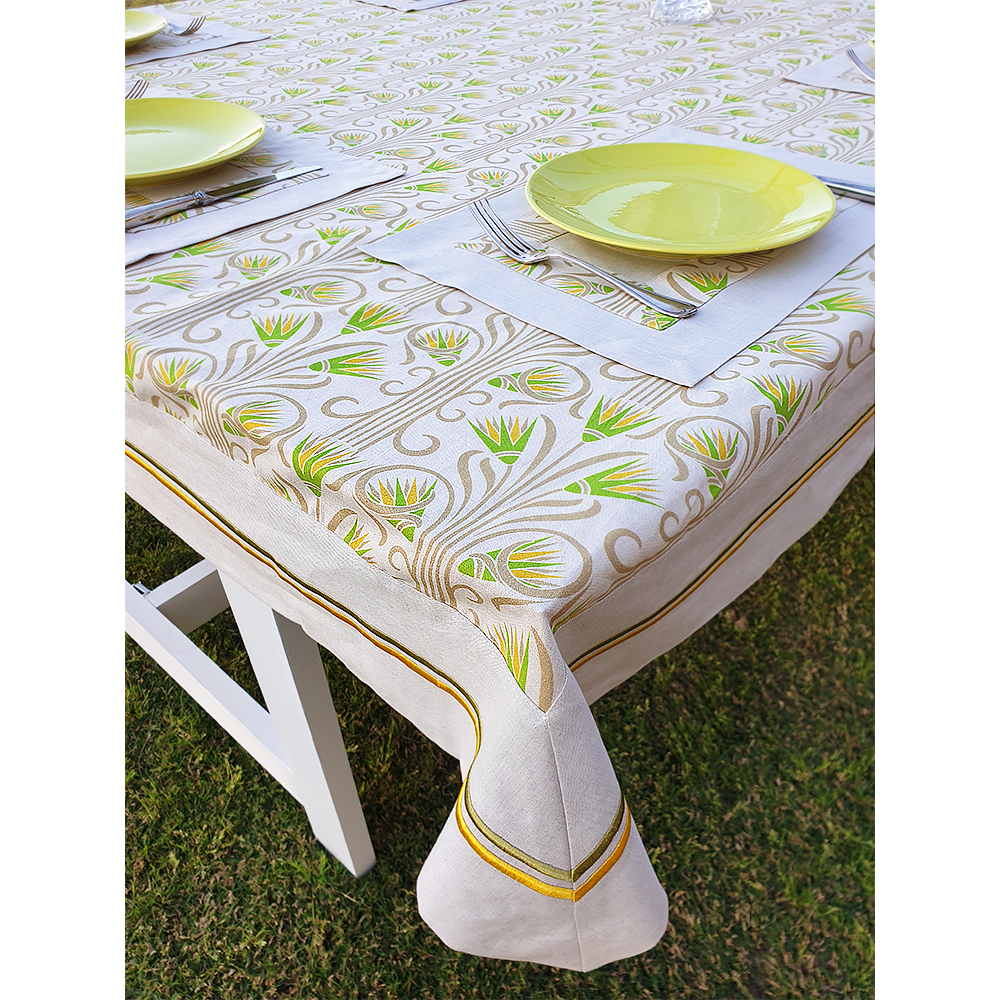 Linen Yellow Tablecloth 