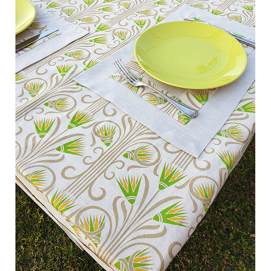 Linen Yellow Tablecloth 