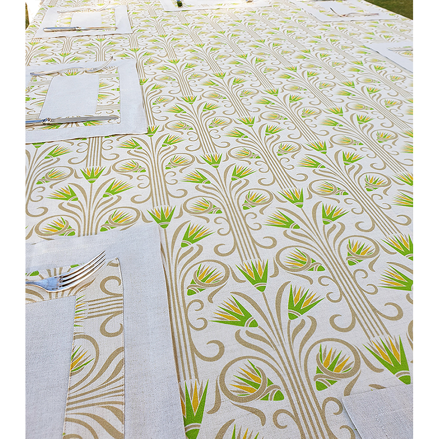 Linen Yellow Tablecloth 