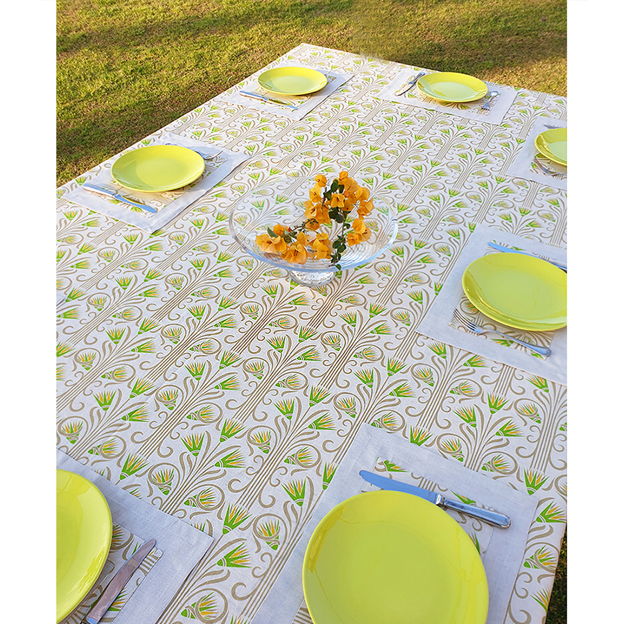 Linen Yellow Tablecloth 