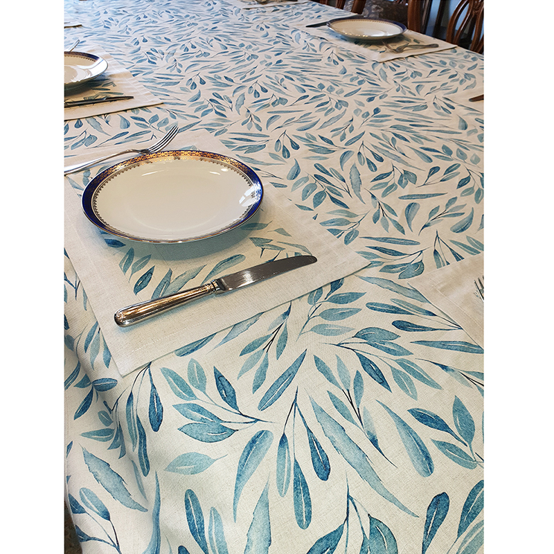 Linen Blue Tablecloth 