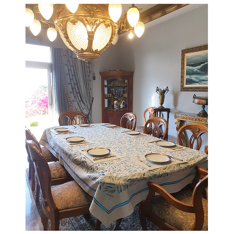 Linen Blue Tablecloth 