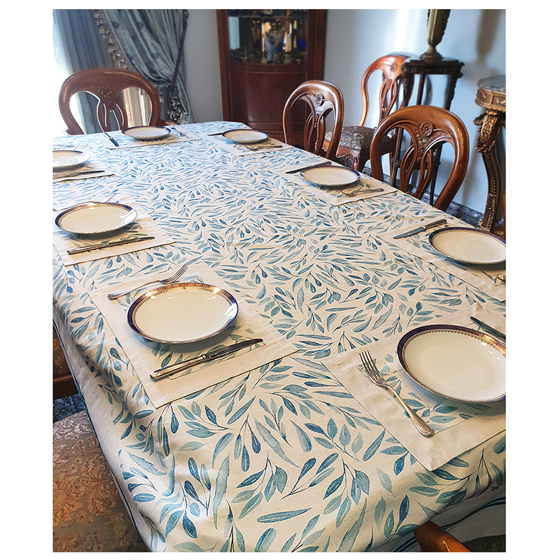 Linen Blue Tablecloth 