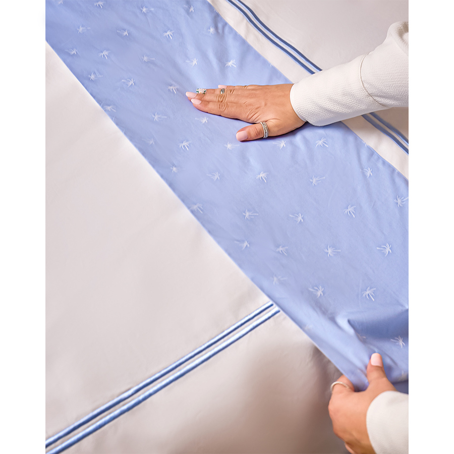 Light Blue Palm Bed sheet