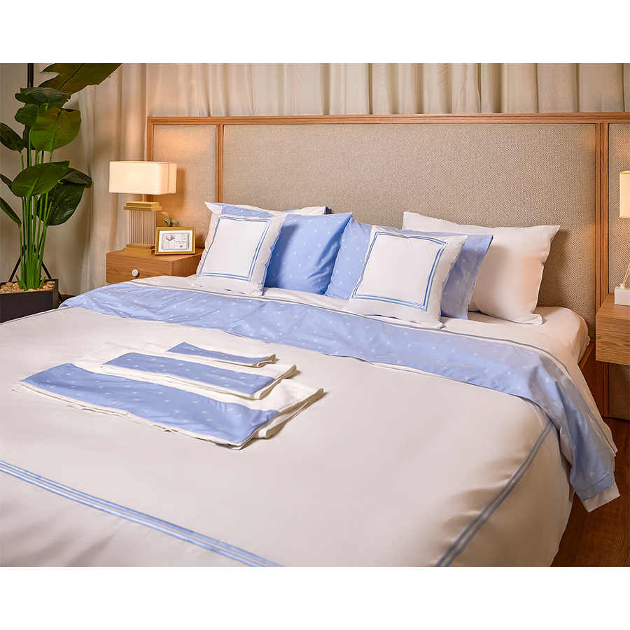 Light Blue Palm Bed sheet