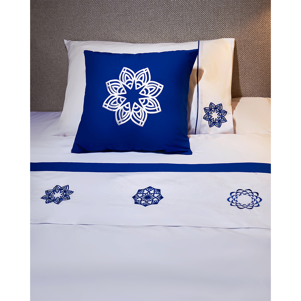 Embroidered Blue Mandalas upper sheet