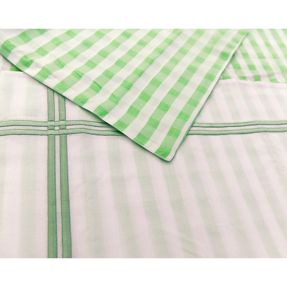 Green Checks Duvet Cover