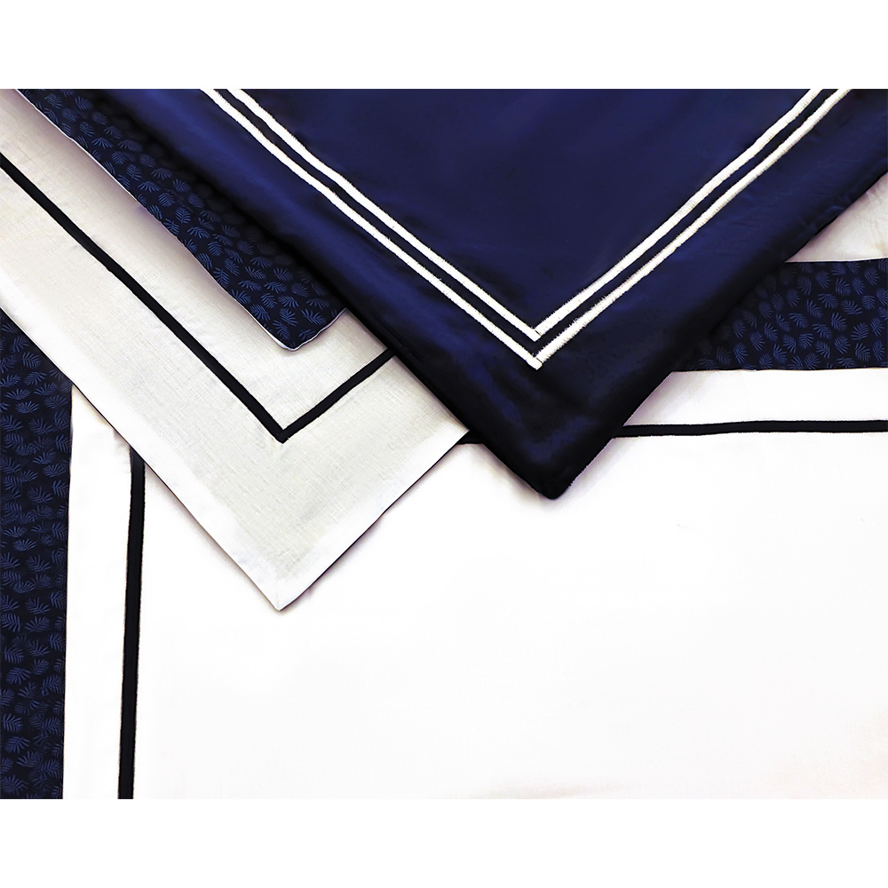 Navy Leaves Pillow cases