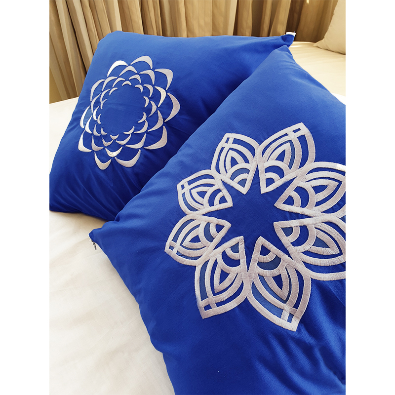 Blue embroidered mandala Cushions