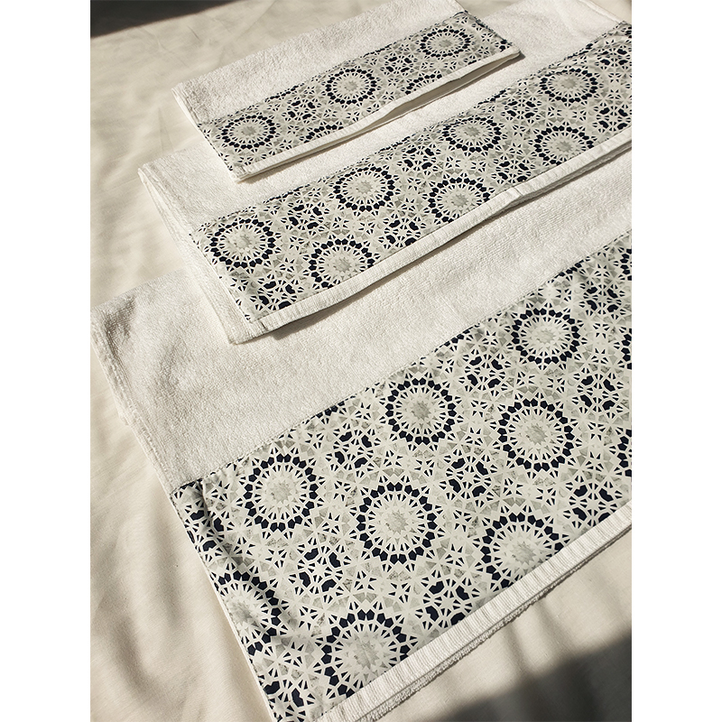 BLACK Islamic Mandala single TOWEL