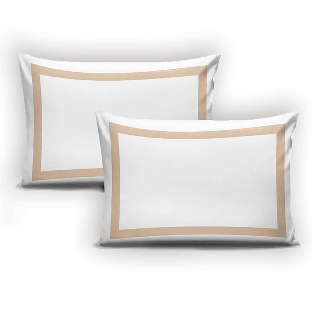 Beige border Pillow cases