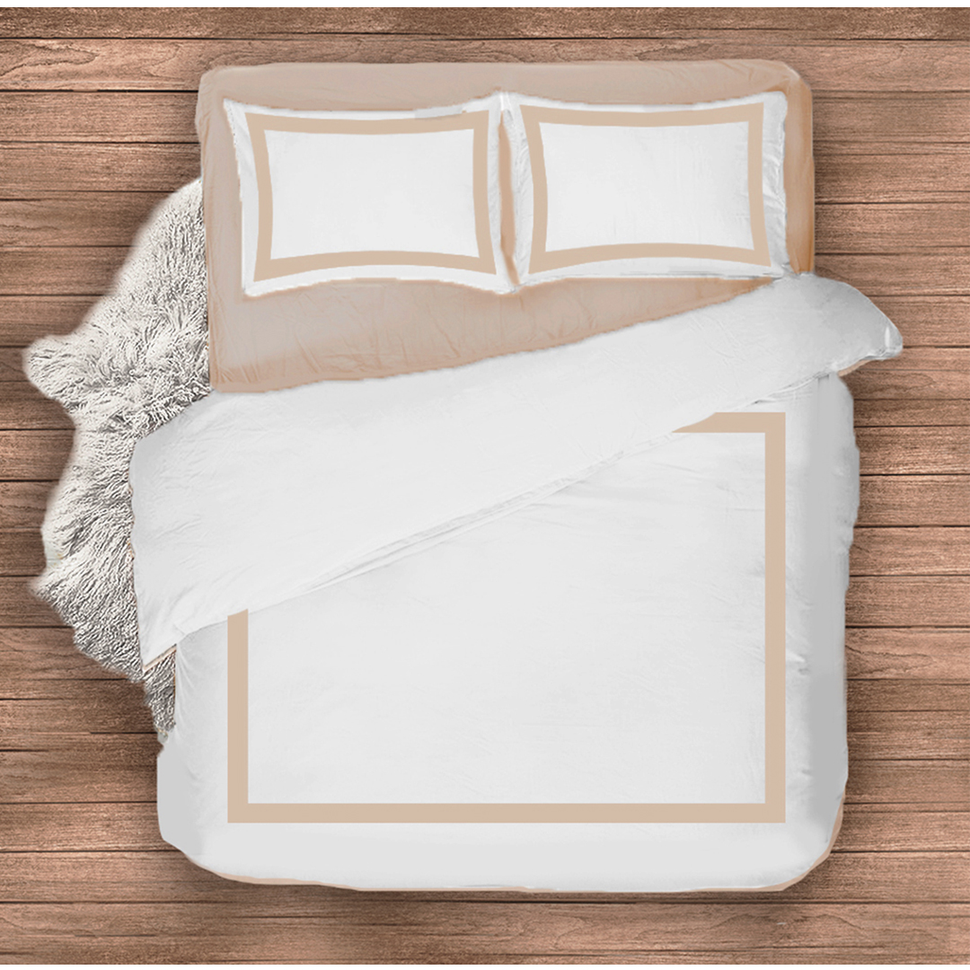 Beige border Duvet cover - 500TC