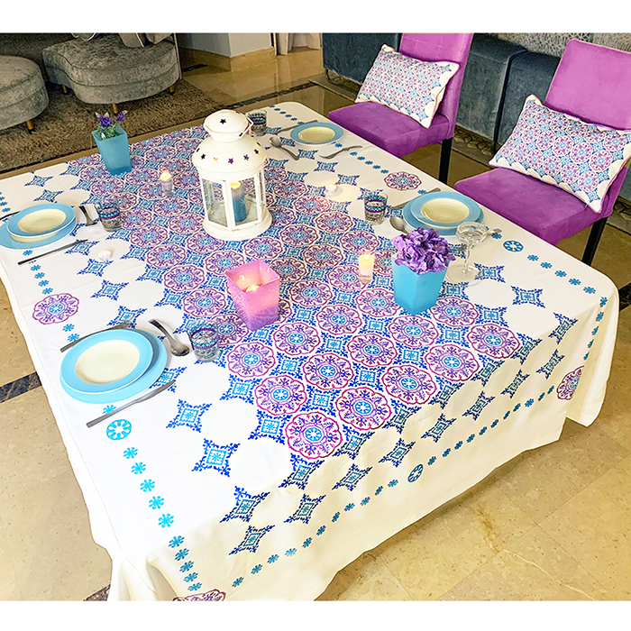 Blue Mandala Table Cloth 180 x 300 cm