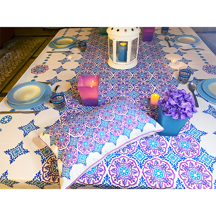 Blue Mandala Table Cloth 180 x 300 cm