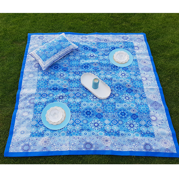 Blue floral Table cloth 180 x 300 cm