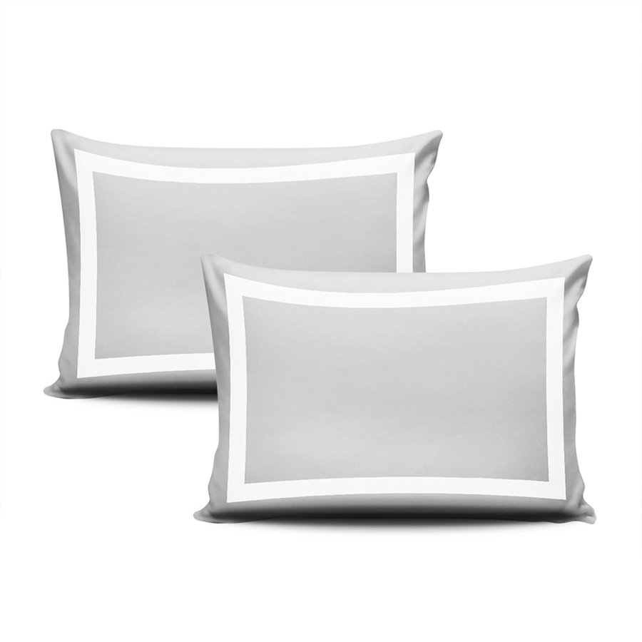 Gray border Pillow cases 100% Egyptian Cotton