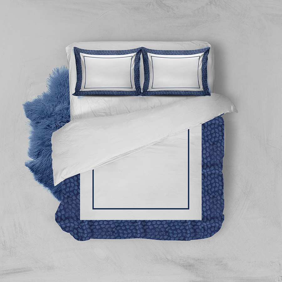 Navy Leaves Pillow cases