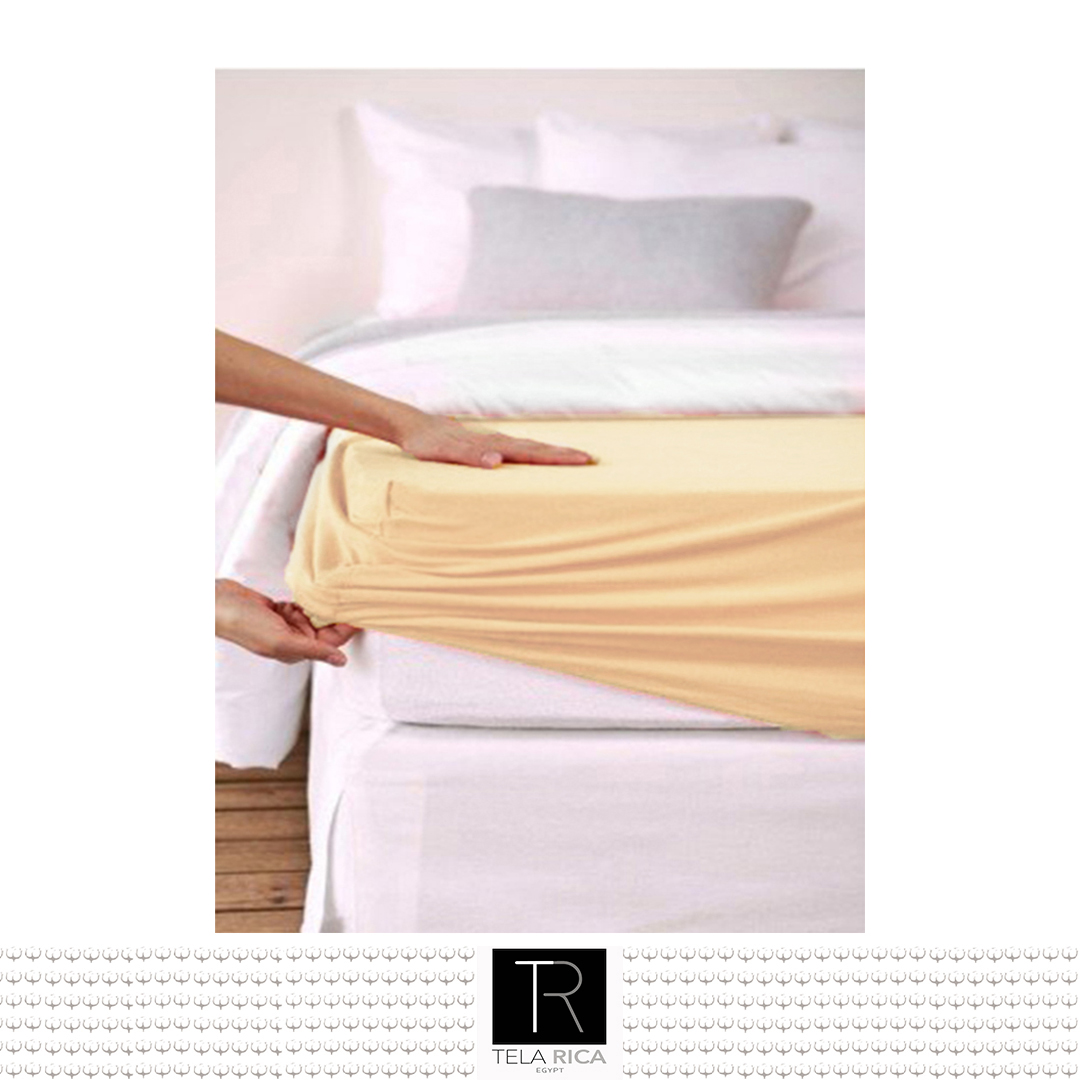 Yellow Fitted Sheet 100% Cotton-180 TC 