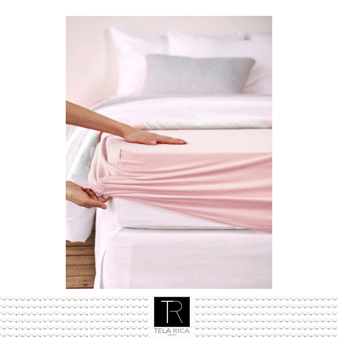 Pink Fitted Sheet 100% Cotton-180 TC 