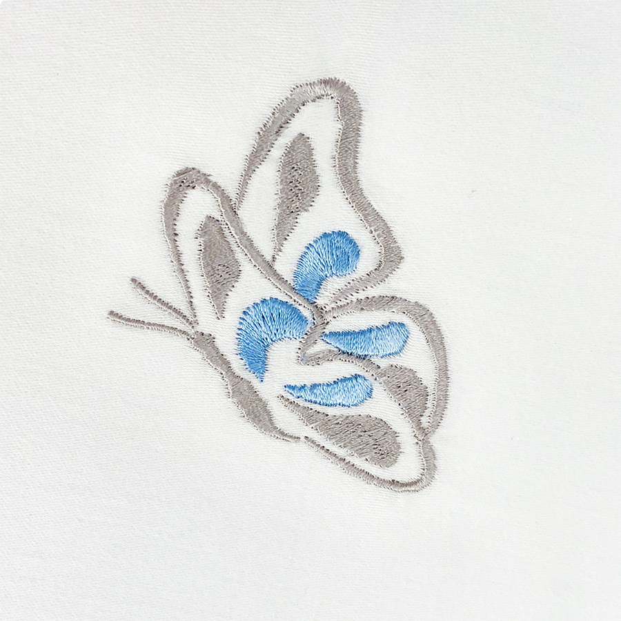 Blue Embroidered  butterfly Duvet cover