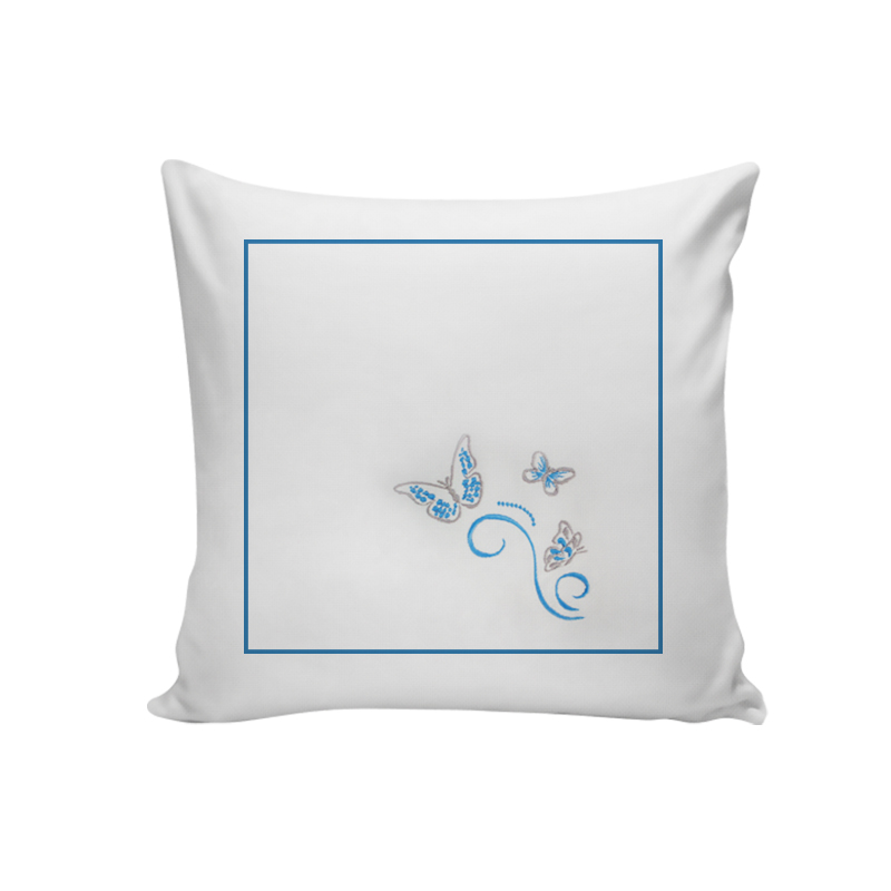 Blue embroidered butterflies Cushions