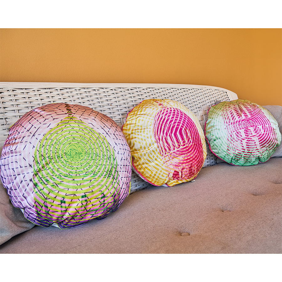 Circular Pink Dome Cushion