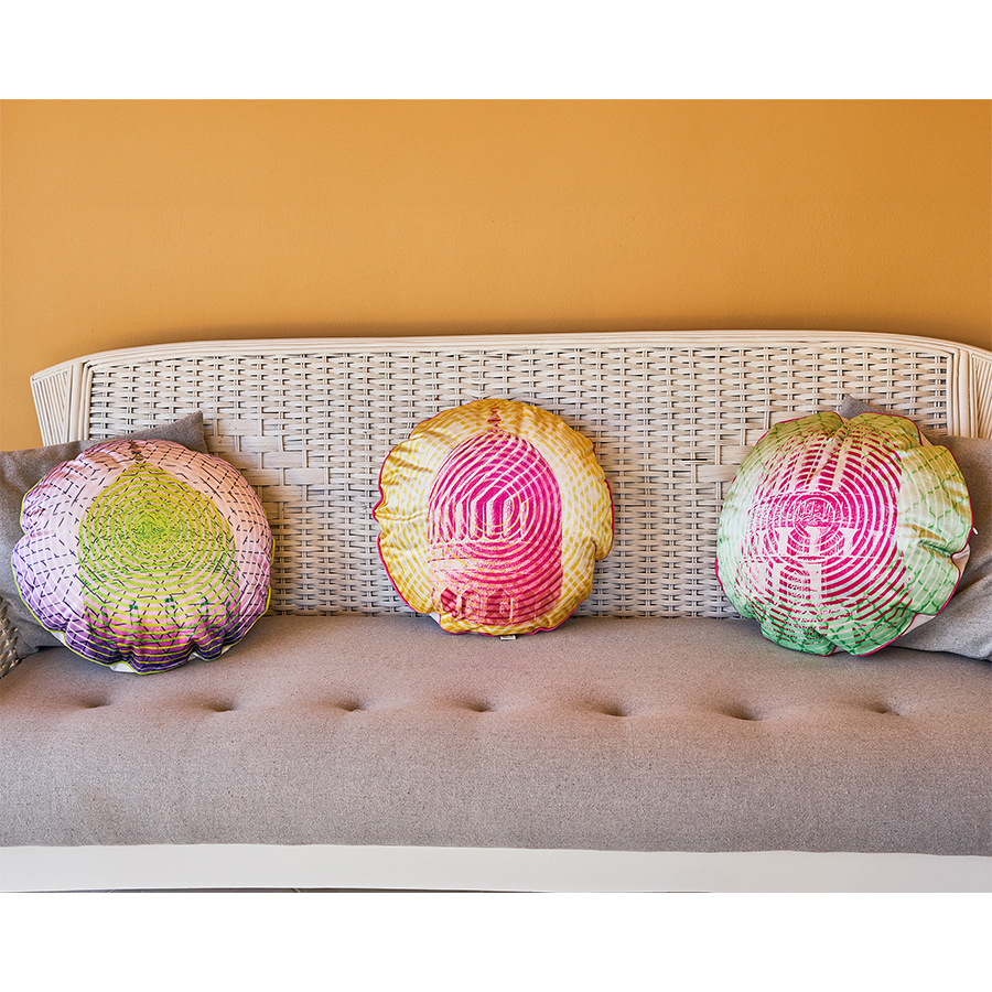 Circular Pink Dome Cushion