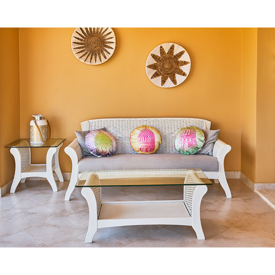 Circular yellow pink Dome Cushion